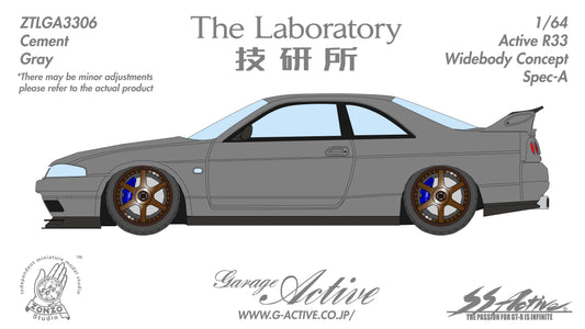 **PRE ORDER** The Laboratory Garage Active Nissan R33 Widebody Concept Spec-A By Zonzo Studio - Cement Grey