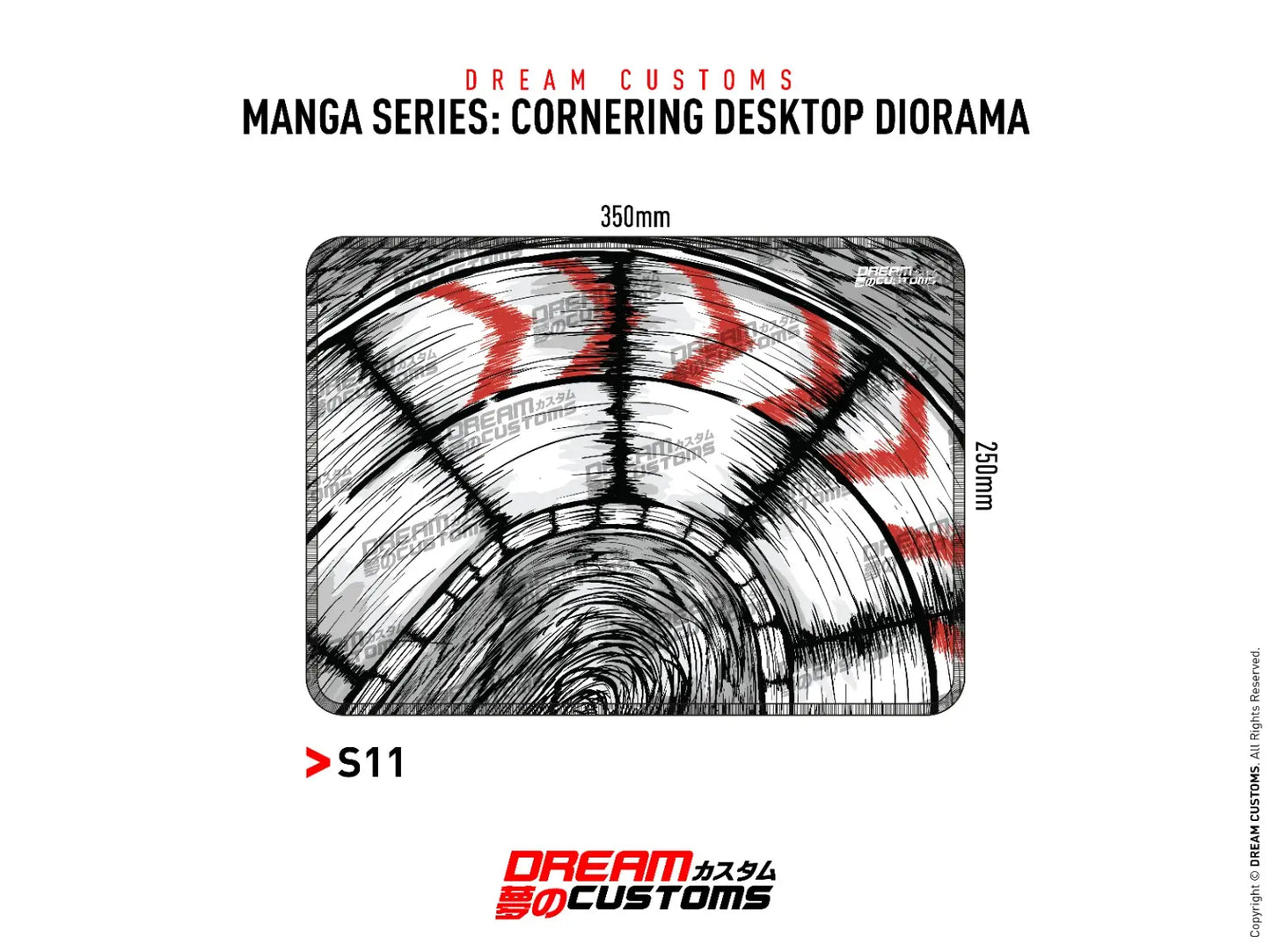 Dream Customs Small Desktop Diorama Mat - Manga Series JP Drift Corner