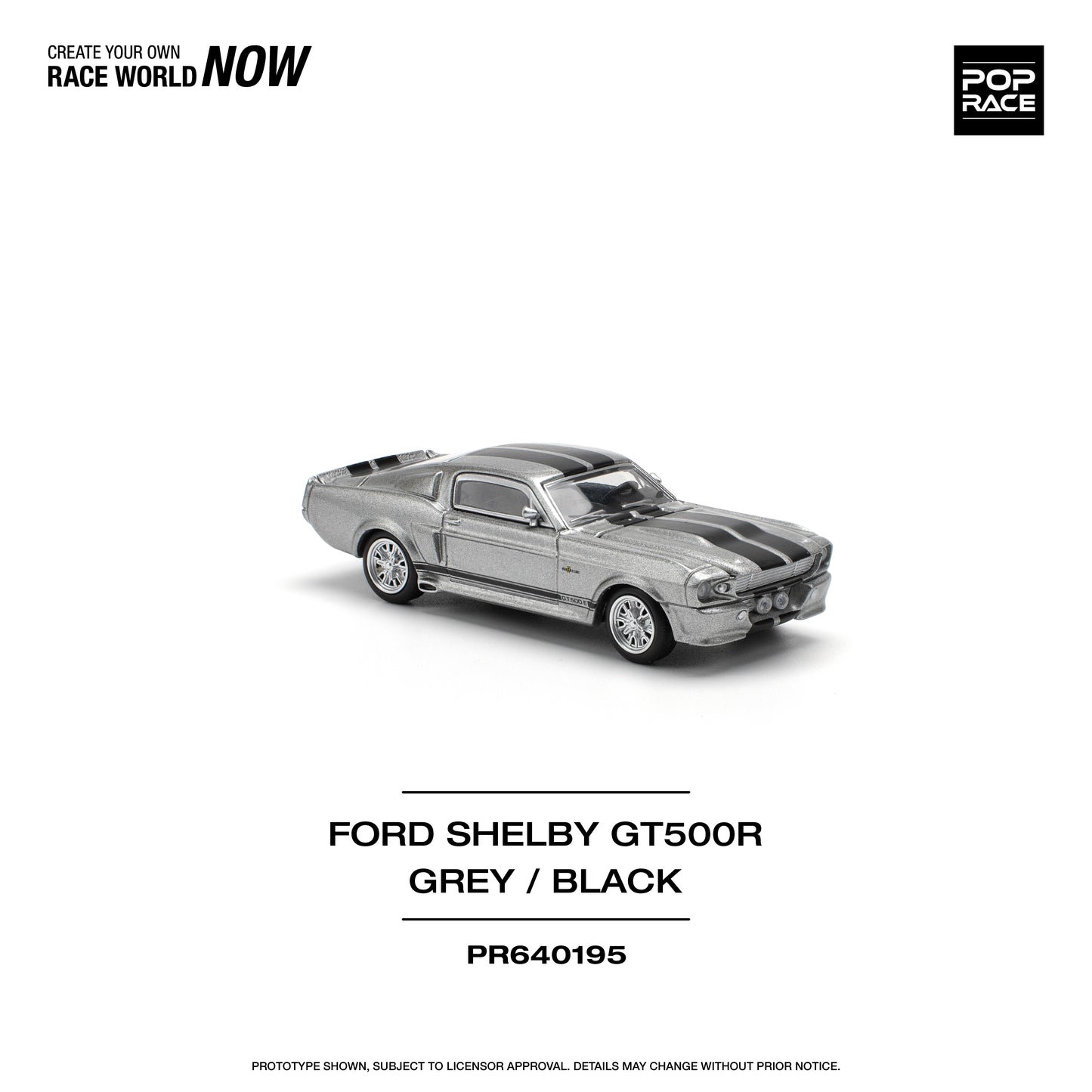 **PRE ORDER** Pop Race 1967 Ford Shelby Mustang GT500 - Grey / Black