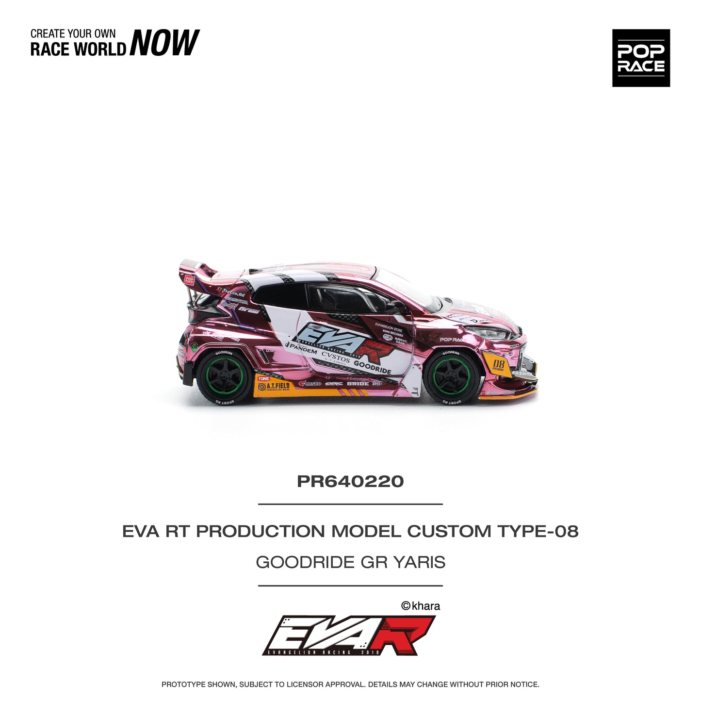 **PRE ORDER** Pop Race Toyota Yaris EVA RT Production Model Custom Type - 08 Goodride GR