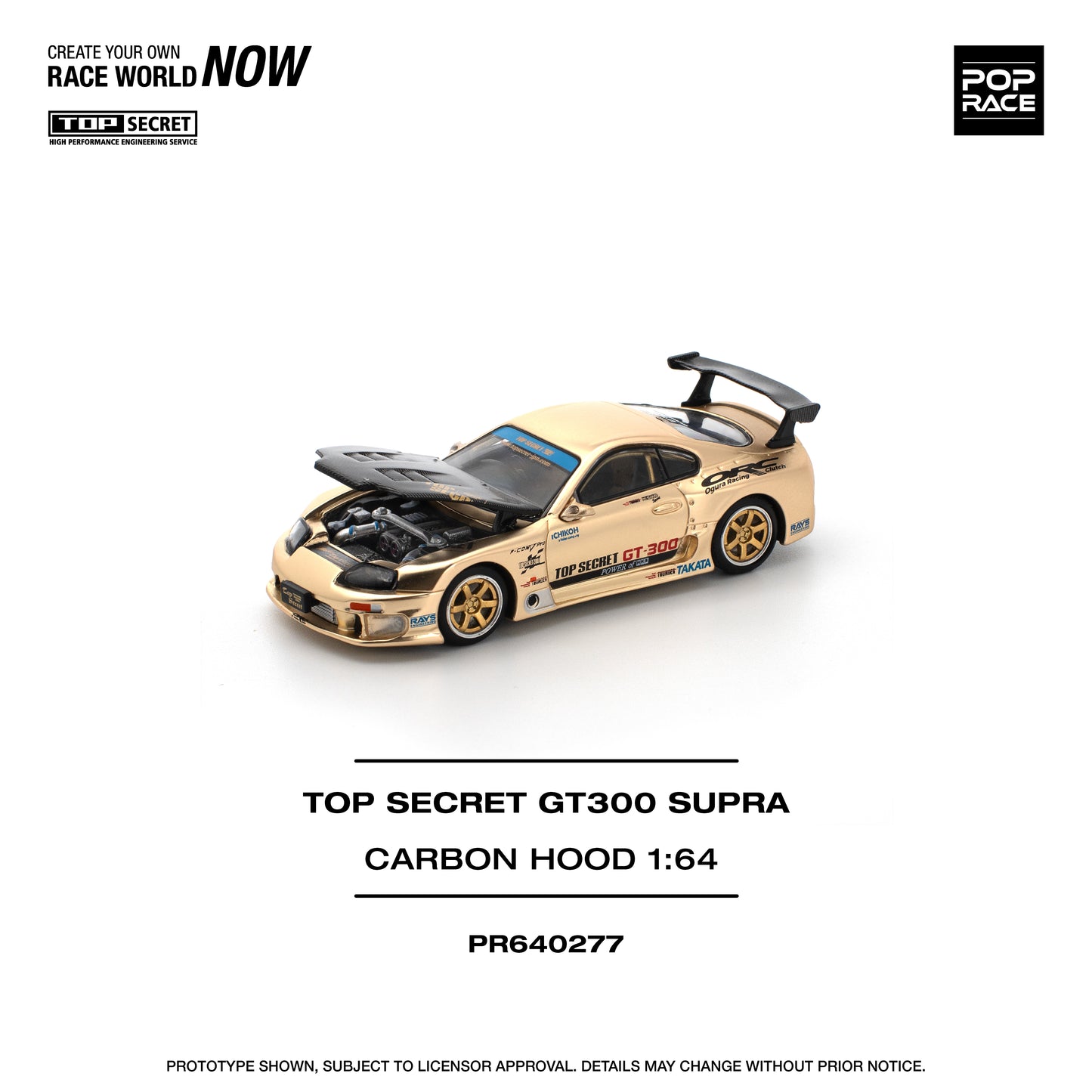 **PRE ORDER** Pop Race Toyota Supra Top Secret GT300 - Chrome / Gold