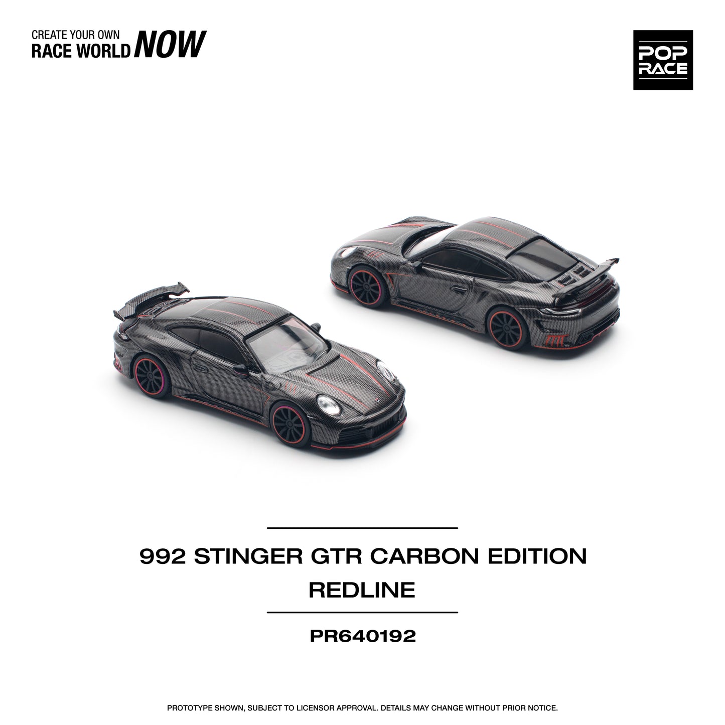 **PRE ORDER** Pop Race Porsche 992 Stinger GTR Carbon Edition - Redline