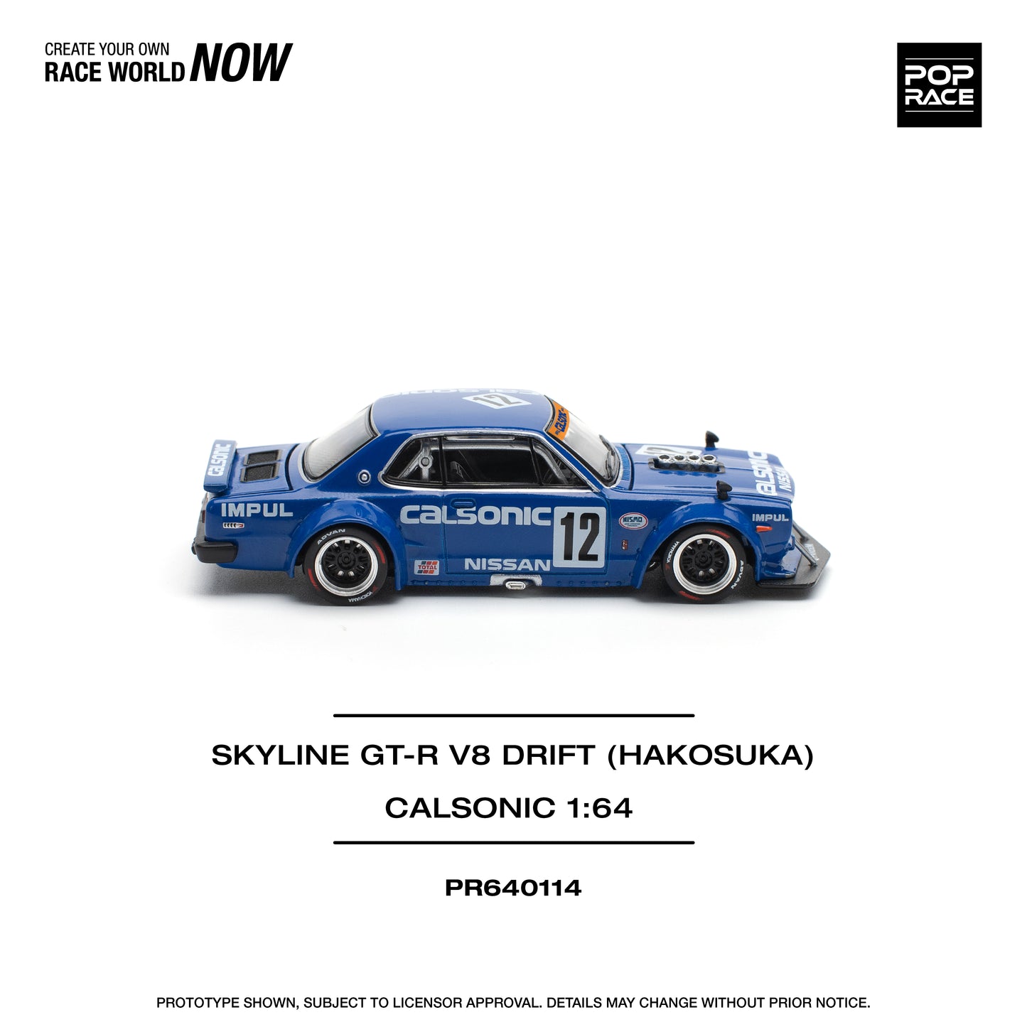 **PRE ORDER** Pop Race Nissan Skyline GT-R V8 Drift Hakosuka - Calsonic