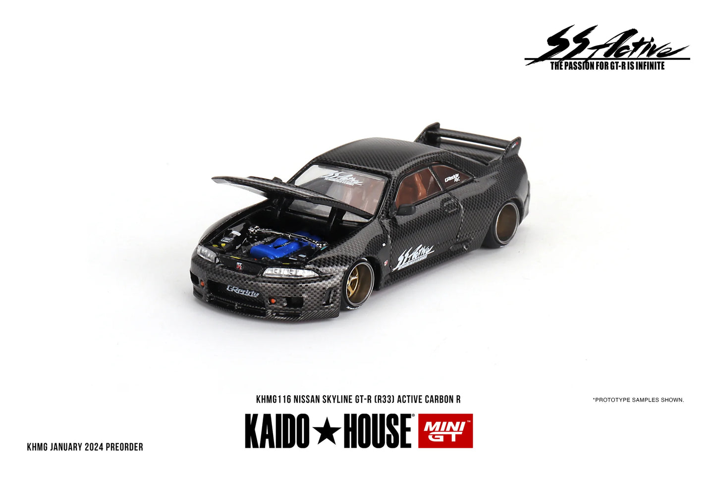 Kaido House x Mini GT Nissan Skyline R33 GTR Active Carbon R - KHMG116