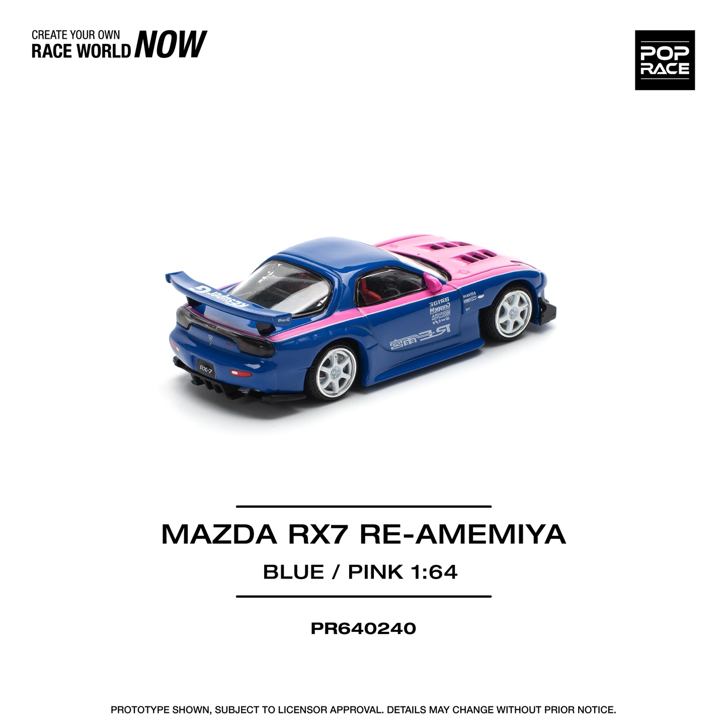 **PRE ORDER** Pop Race Mazda FD RX-7 RE-Amemiya - Blue / Pink