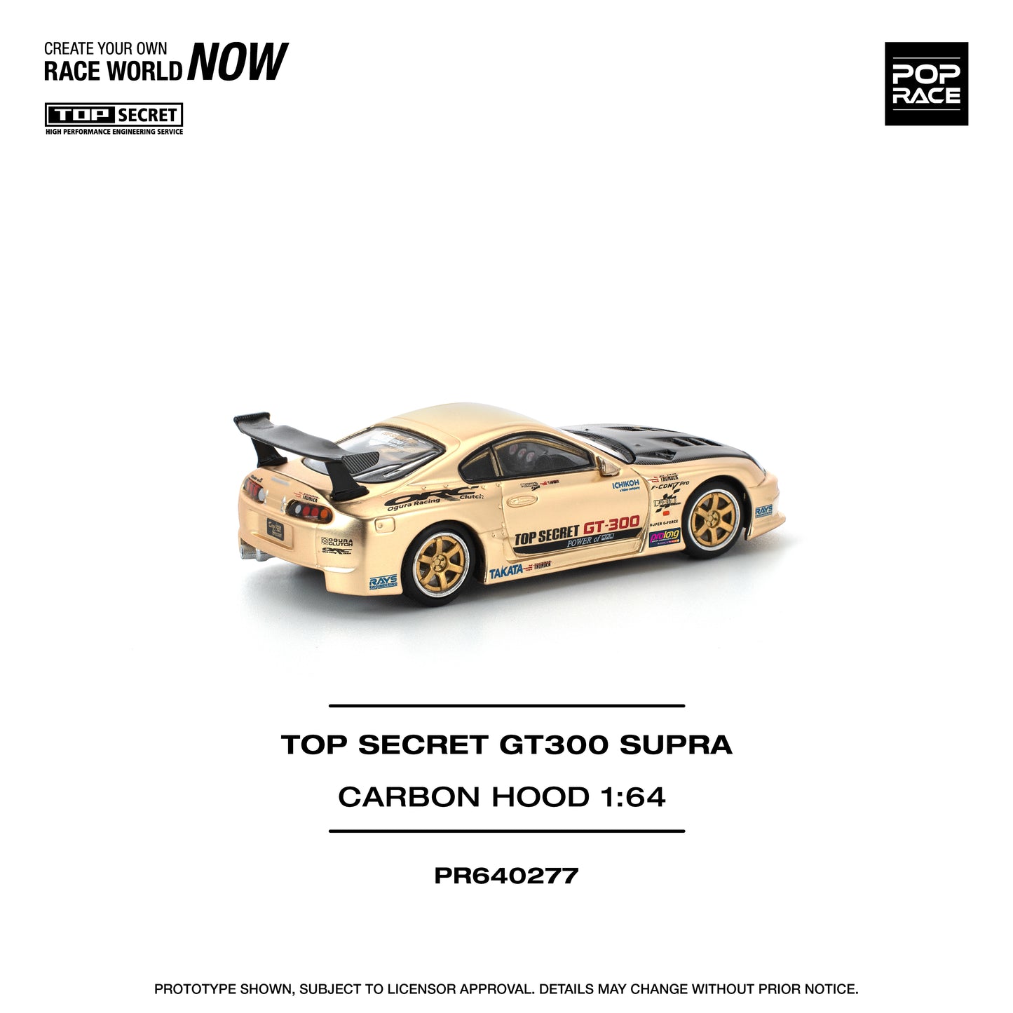 **PRE ORDER** Pop Race Toyota Supra Top Secret GT300 - Chrome / Gold