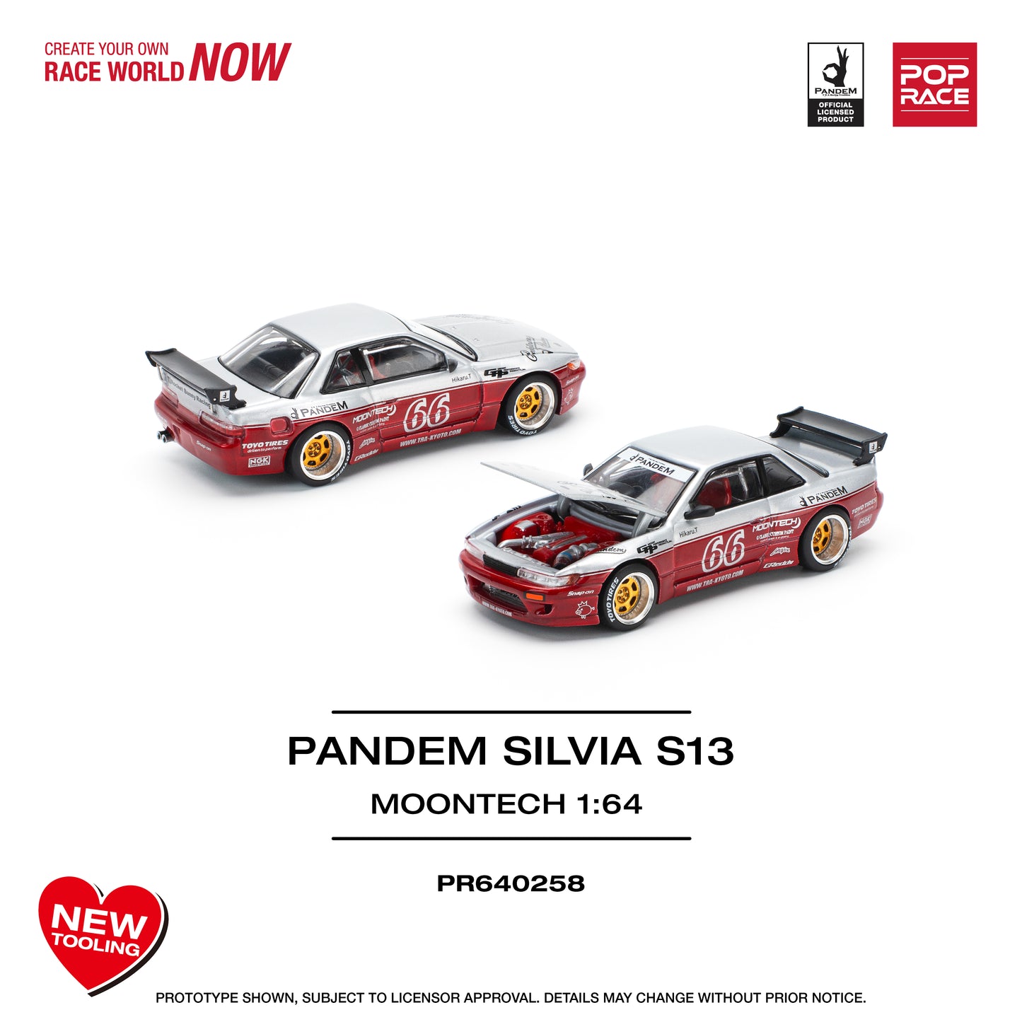 **PRE ORDER** Pop Race Nissan Silvia S13 Pandem - Moontech Red