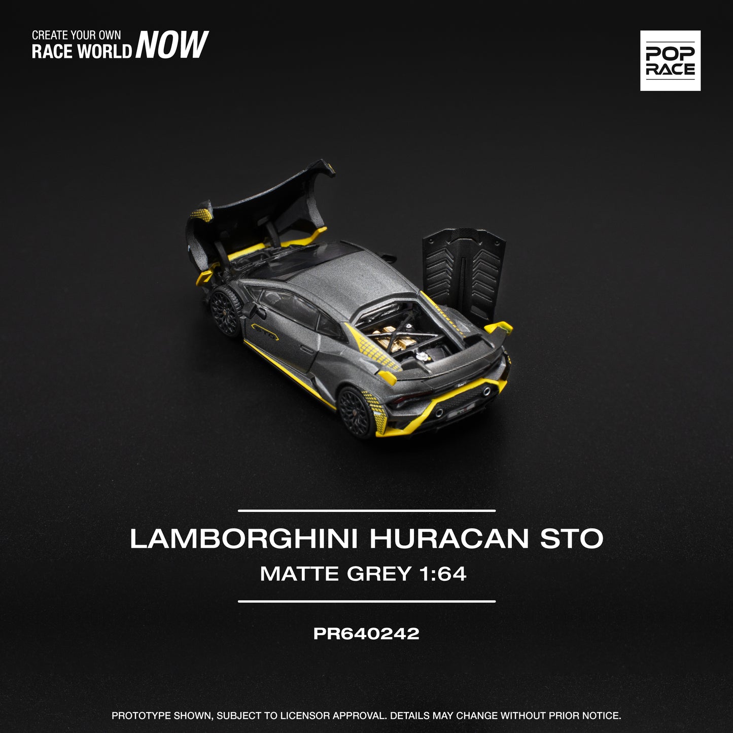 **PRE ORDER** Pop Race Lamborghini Huracan STO - Matte Grey