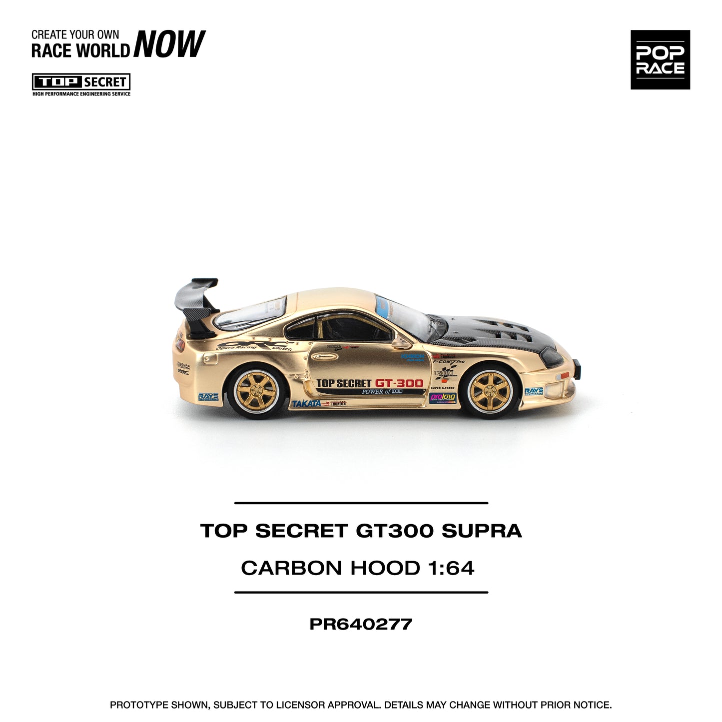 **PRE ORDER** Pop Race Toyota Supra Top Secret GT300 - Chrome / Gold