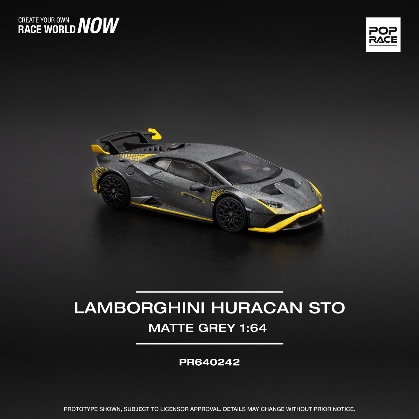 **PRE ORDER** Pop Race Lamborghini Huracan STO - Matte Grey