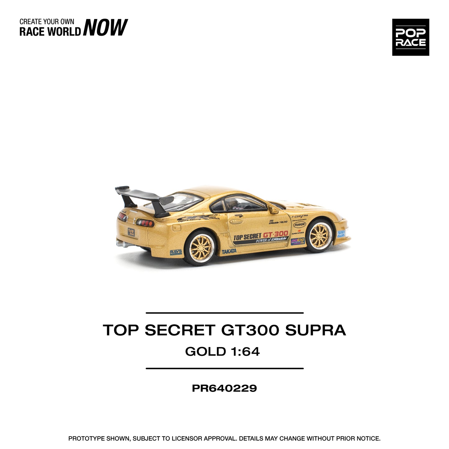**PRE ORDER** Pop Race Toyota Supra GT300 Top Secret - Gold