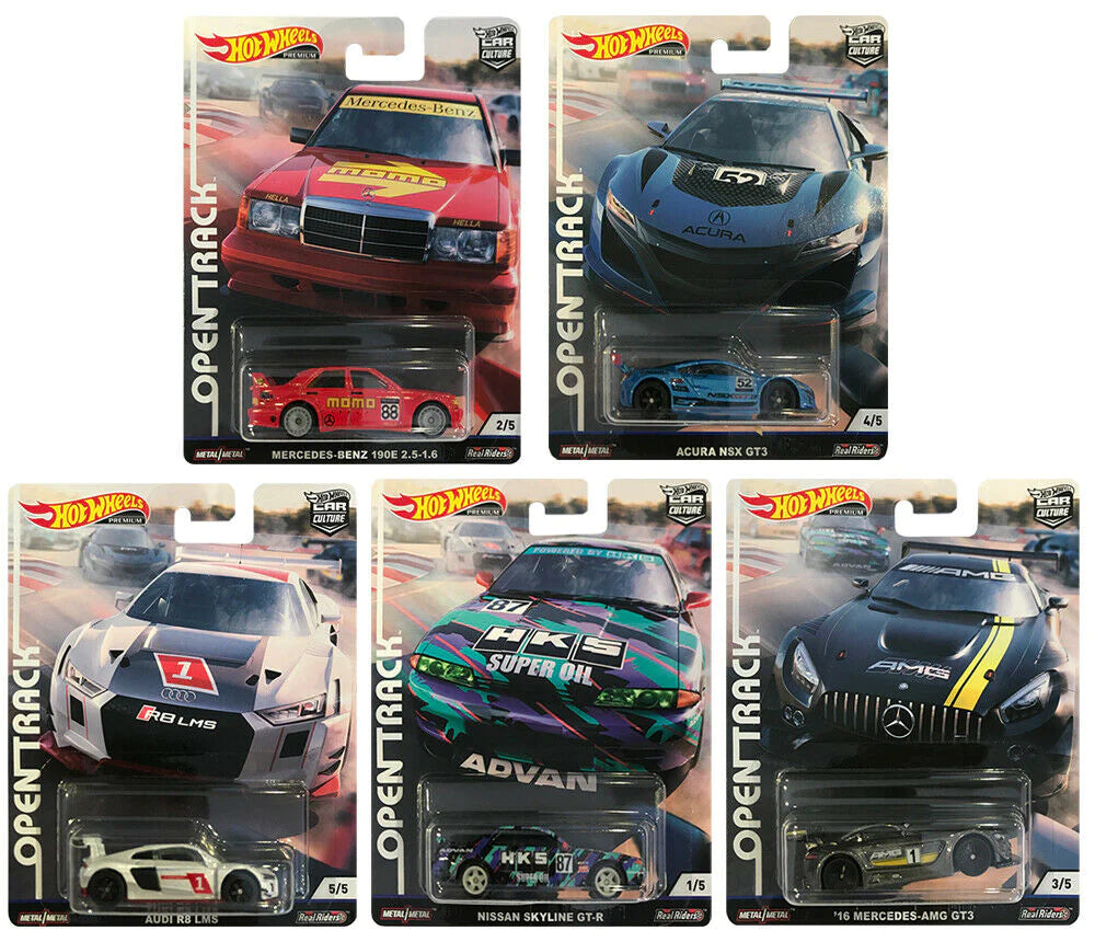 Hot Wheels Premium Open Track Set Of 5 Redline Diecast