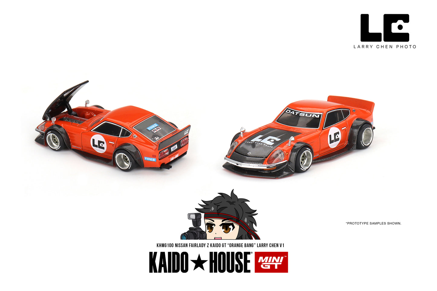 Kaido House x Mini GT Nissan Fairlady Z Kaido GT "Orange Bang" Larry Chen - KHMG100