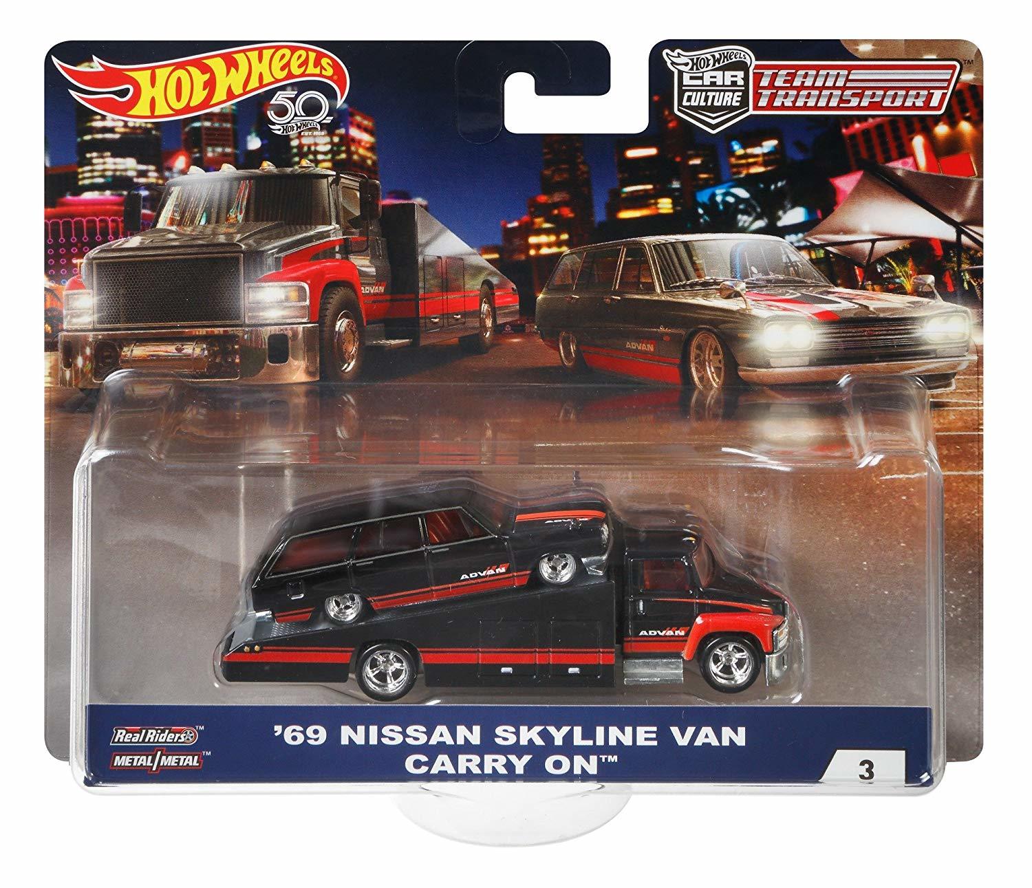 Hot Wheels Premium Team Transport Advan 69 Nissan Skyline Van 3 Redline Diecast