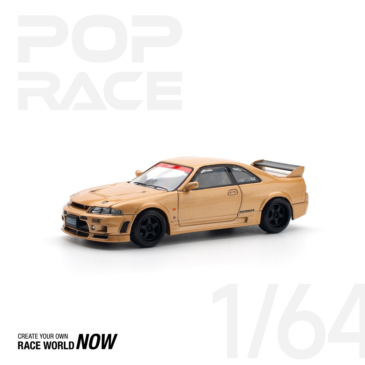 **PRE ORDER** Pop Race Nissan Skyline R33 GTR Top Secret - Gold