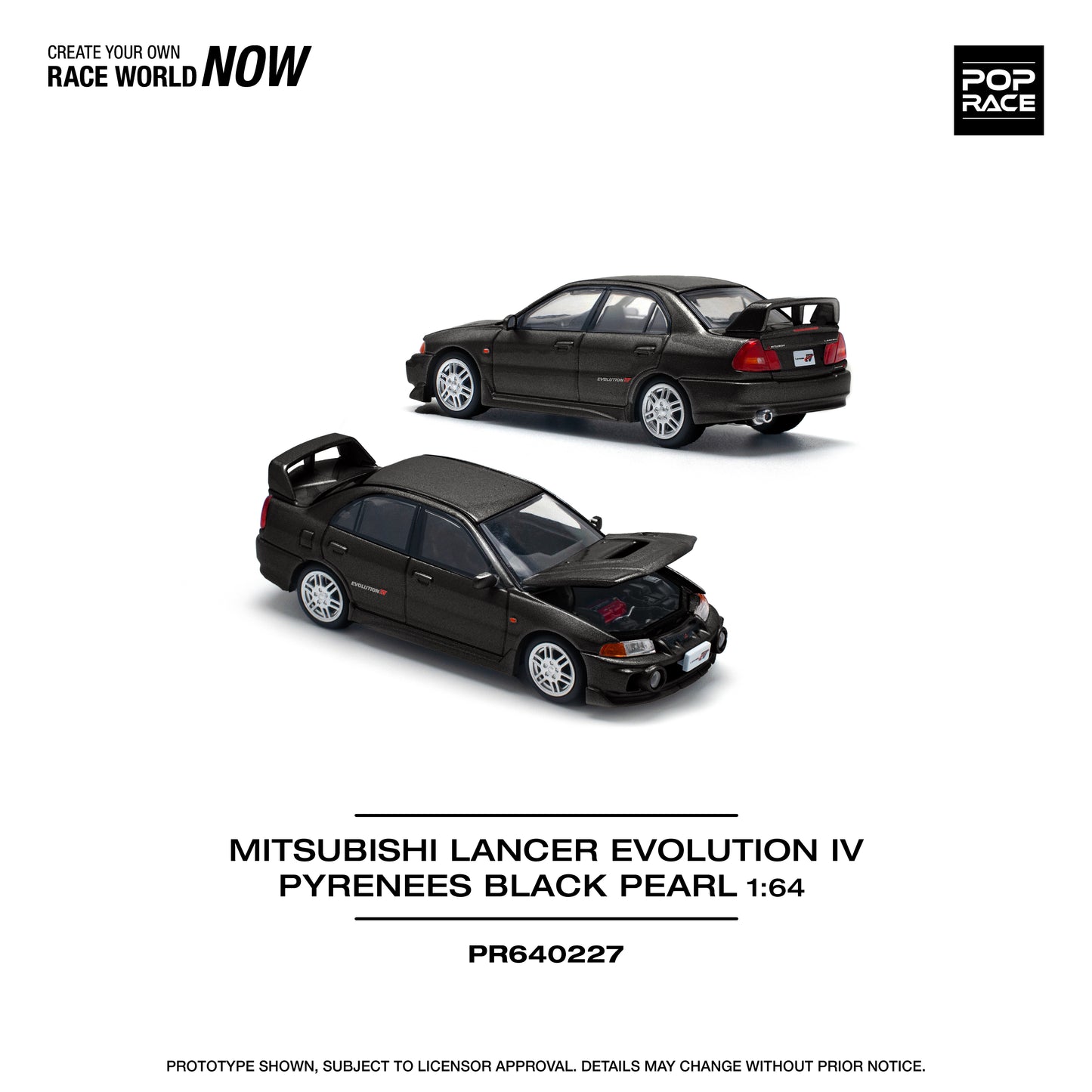 **PRE ORDER** Pop Race Mitsubishi Lancer Evolution IV - Pyrenees Black Pearl