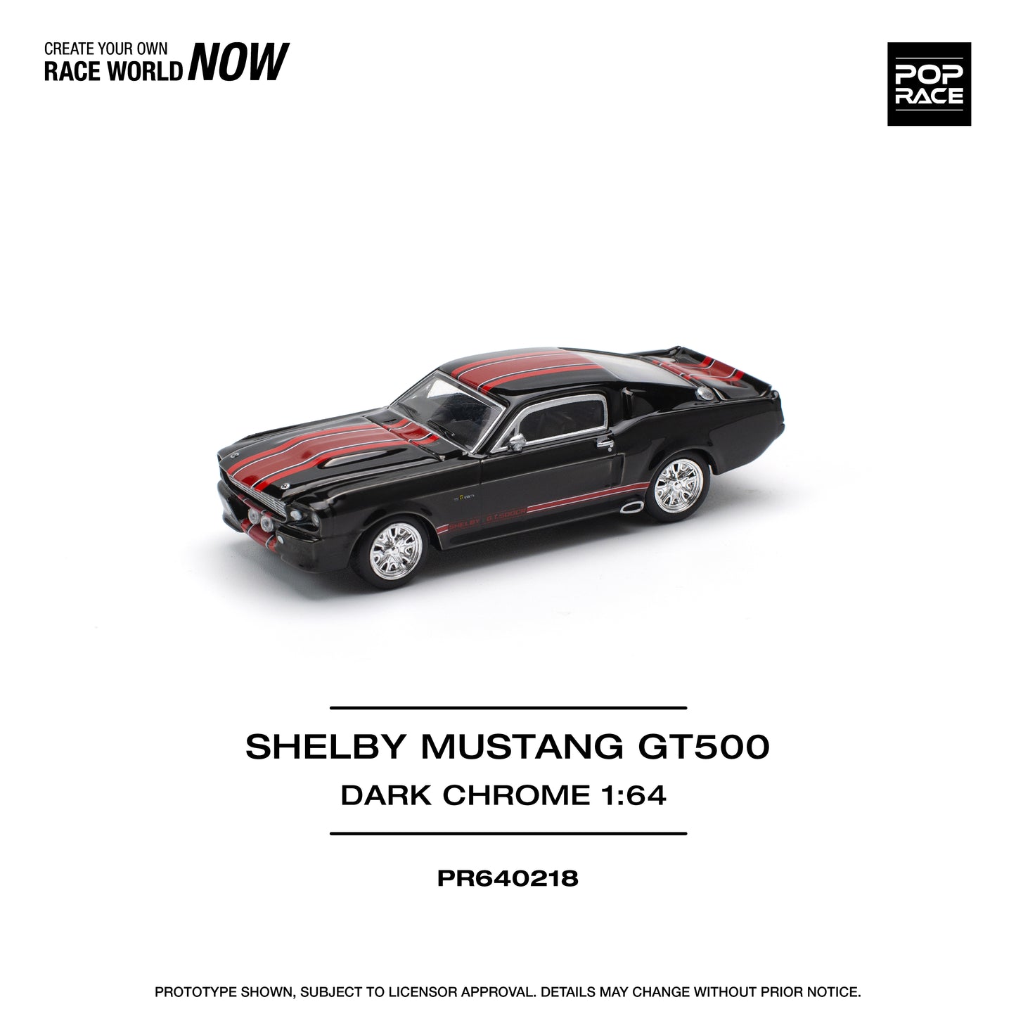 **PRE ORDER** Pop Race Shelby Mustang GT500 Dark Chrome