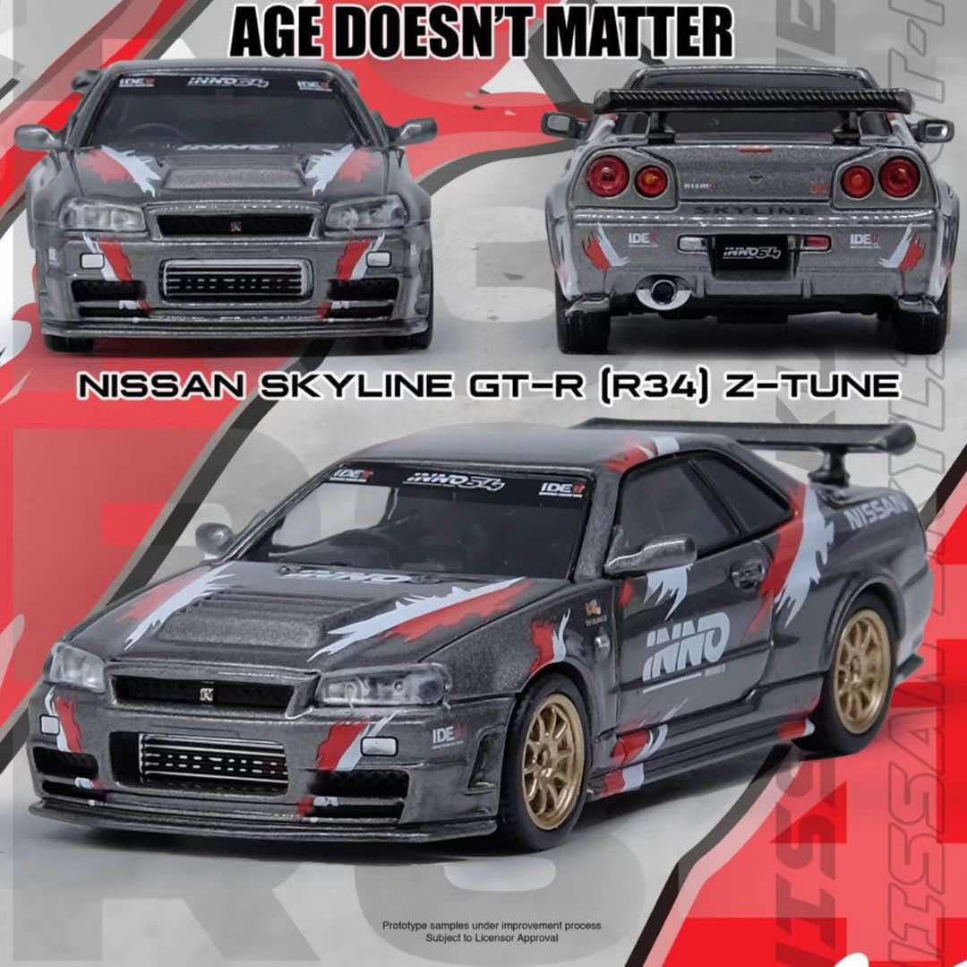 2024 Indonesia DieCast Expo IDE11 Exclusive Inno64 Nissan Skyline GT-R R34 Z-Tune Gray