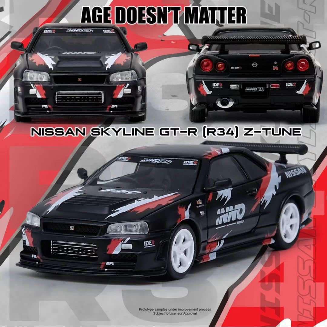 2024 Indonesia DieCast Expo IDE11 Exclusive Inno64 Nissan Skyline GT-R R34 Z-Tune Black - Chase