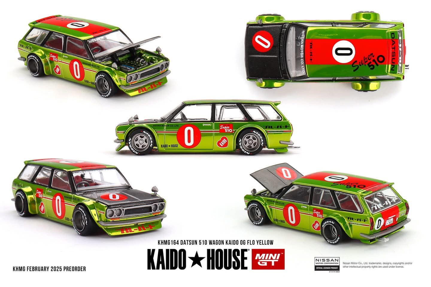 **PRE ORDER** Kaido House x Mini GT Datsun 510 Wagon Kaido 510 FLO Yellow KHMG164