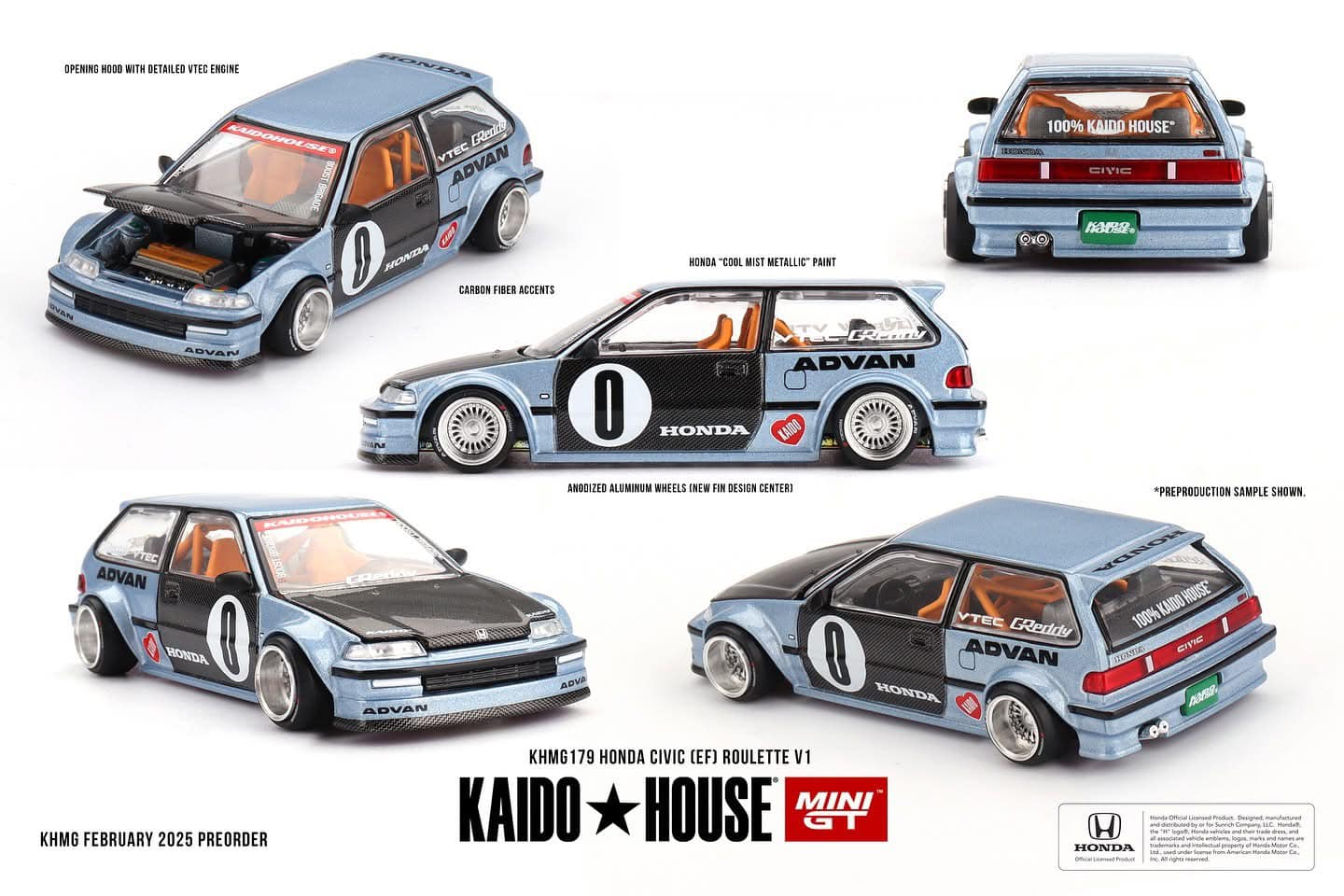 **PRE ORDER** Kaido House x Mini GT Honda Civic EF Roulette V1 KHMG179