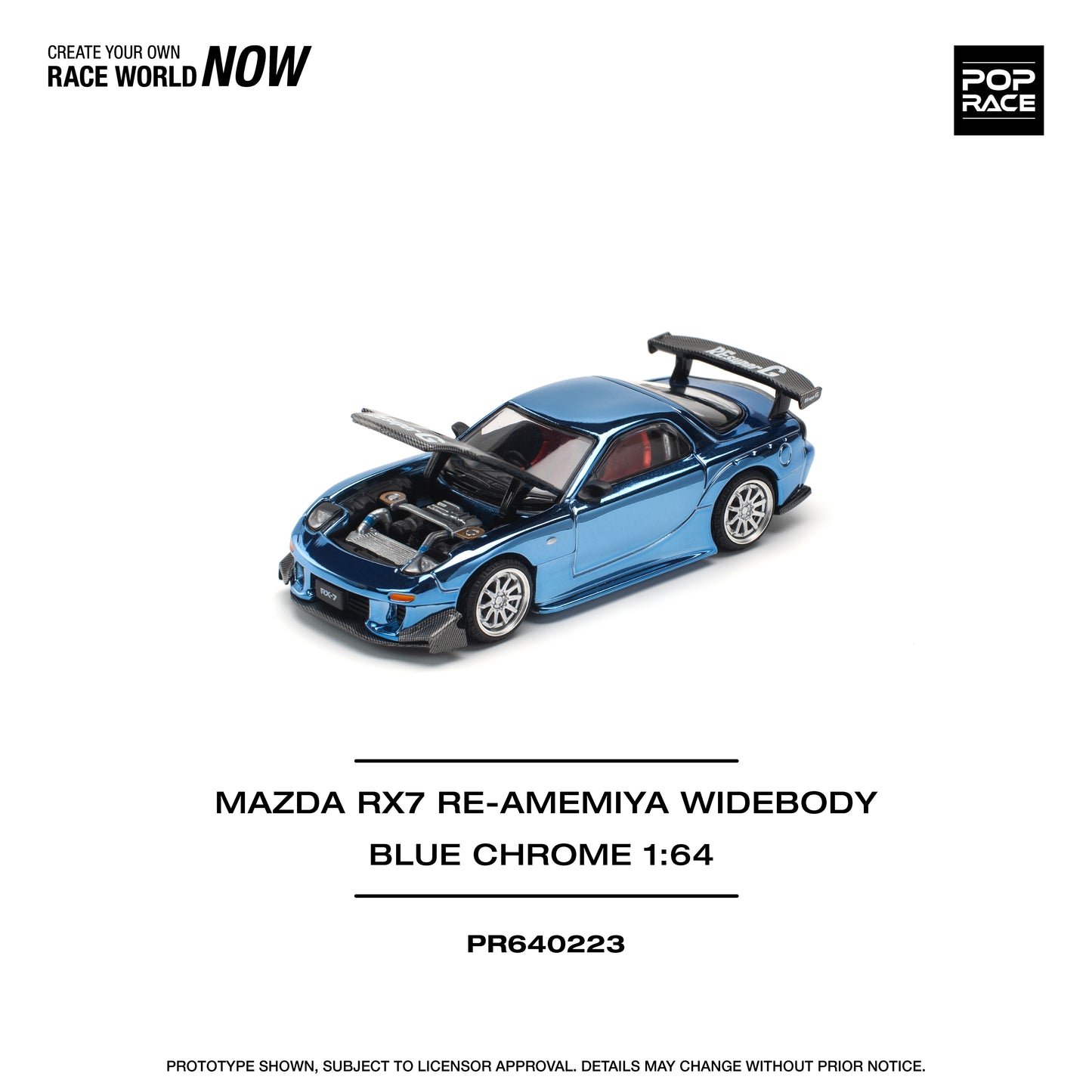 **PRE ORDER** Pop Race Mazda RX-7 RE-Amemiya Widebody Blue Chrome
