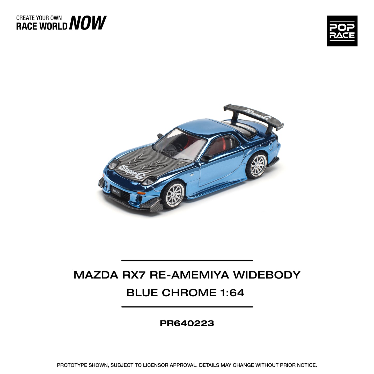 **PRE ORDER** Pop Race Mazda RX-7 RE-Amemiya Widebody Blue Chrome