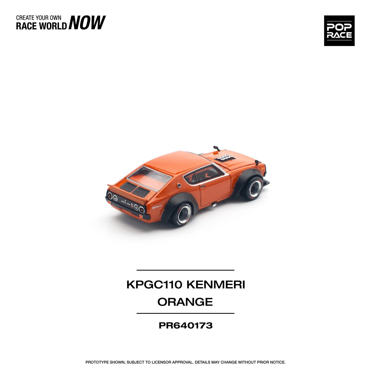 **PRE ORDER** Pop Race Nissan Skyline GT-R V8 Drift Kenmeri Orange