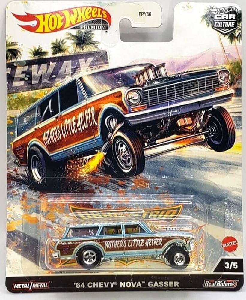 Hot Wheels Premium Car Culture Drag Strip '64 Chevy Nova Gasser