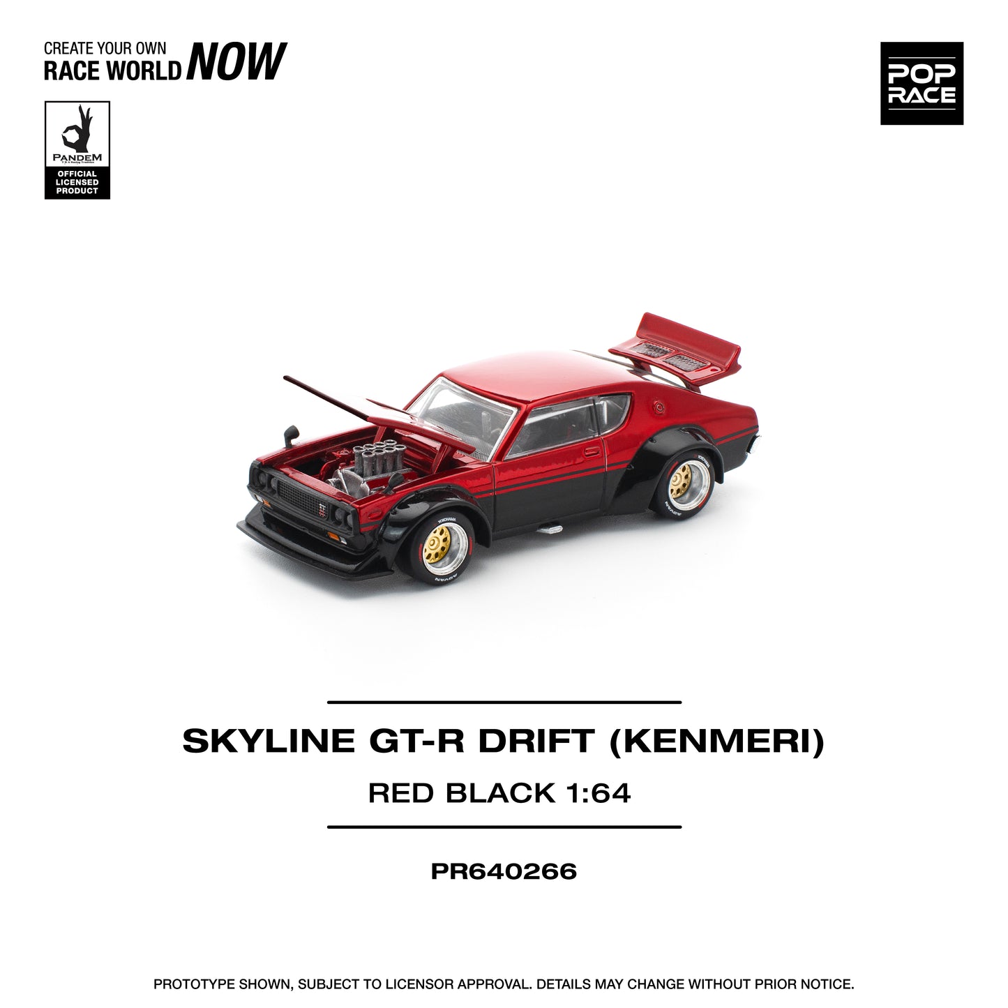 **PRE ORDER** Pop Race Nissan Kenmeri KPGC110 - Red / Black