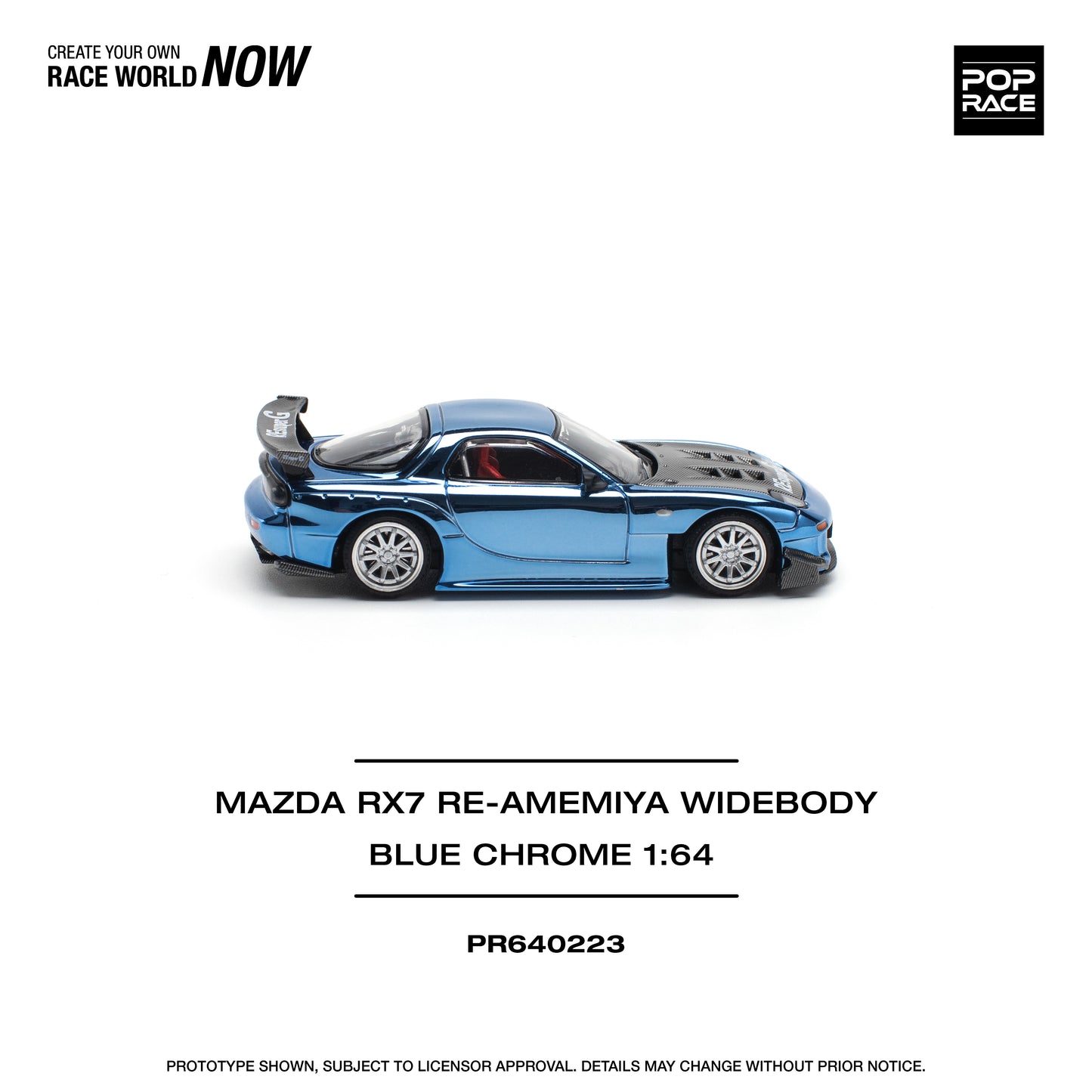 **PRE ORDER** Pop Race Mazda RX-7 RE-Amemiya Widebody Blue Chrome