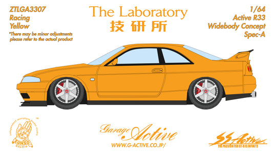 **PRE ORDER** The Laboratory Garage Active Nissan R33 Widebody Concept Spec-A By Zonzo Studio - Racing Yellow