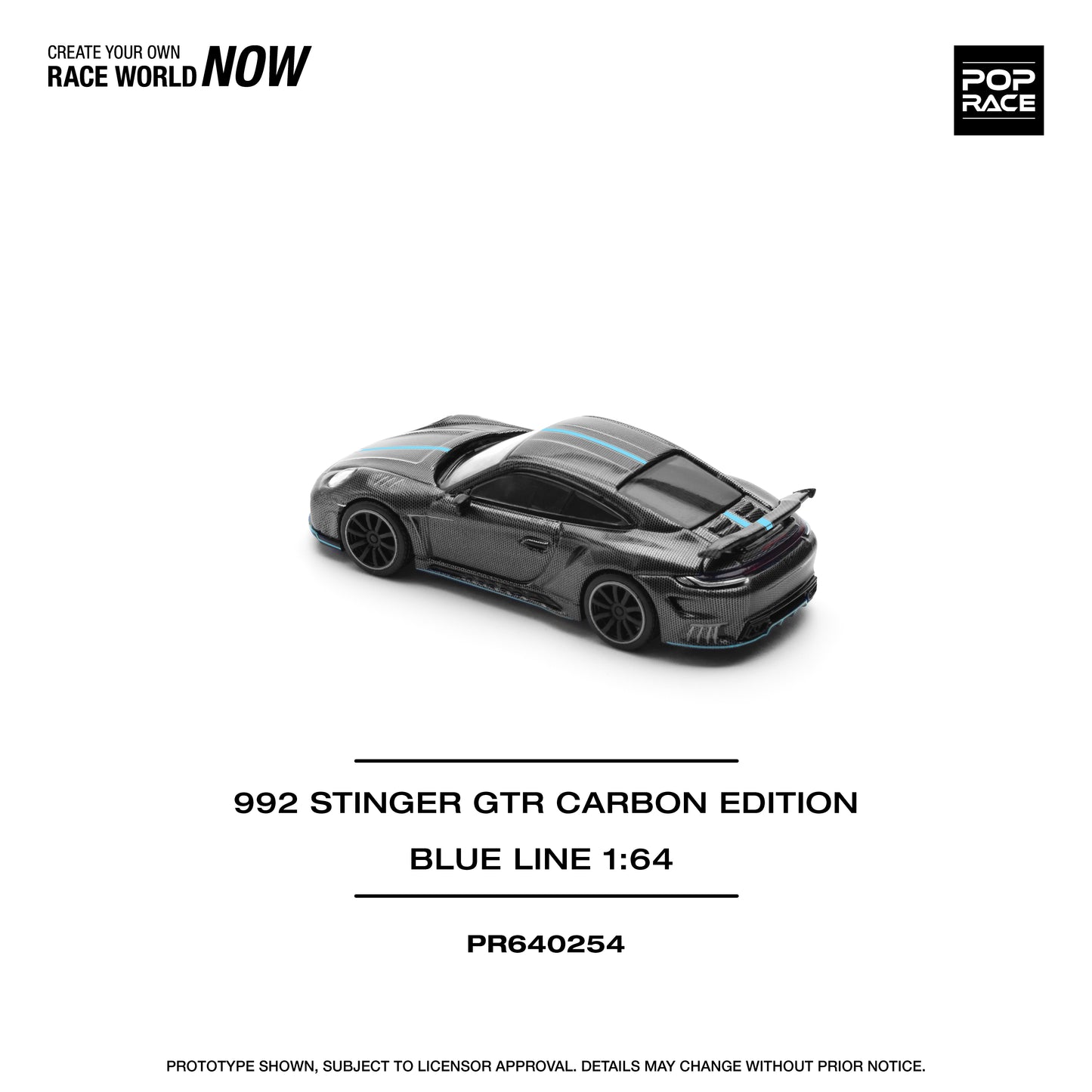 **PRE ORDER** Pop Race Porsche 992 Stinger GTR Carbon Edition (Blue Line)