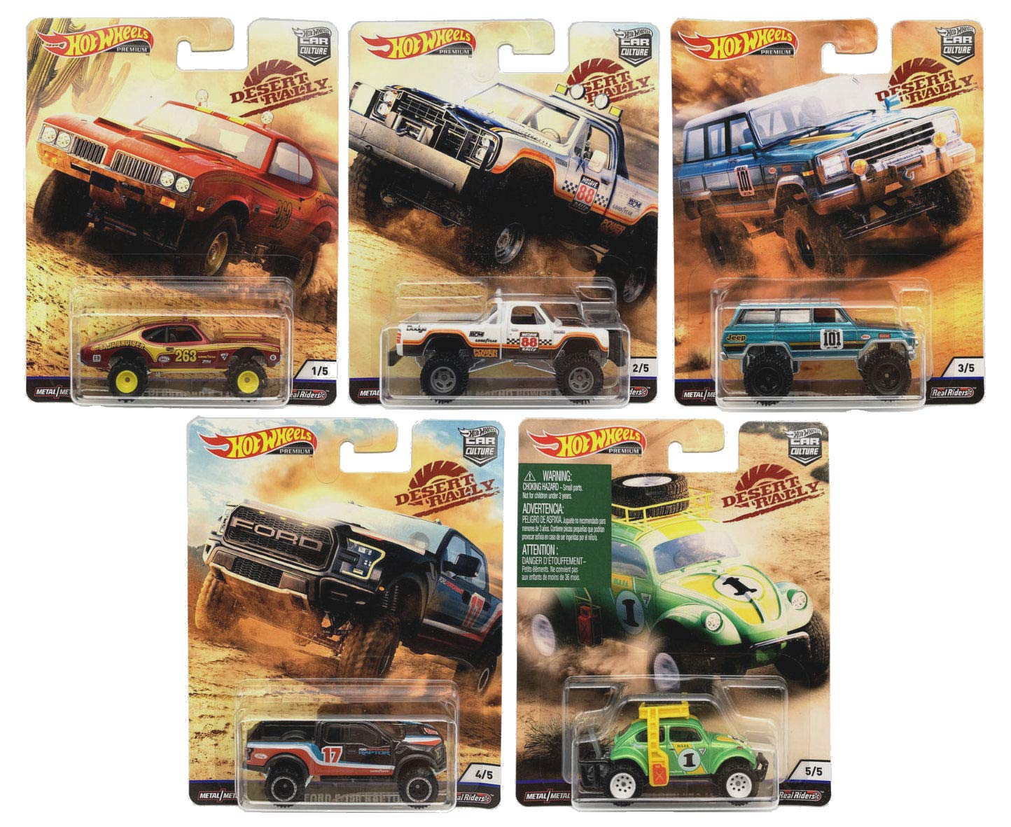 Hot Wheels Premium Car Culture Desert Rally Set Of 5