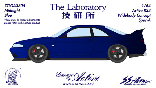 **PRE ORDER** The Laboratory Garage Active Nissan R33 Widebody Concept Spec-A By Zonzo Studio - Metallic Midnight Blue