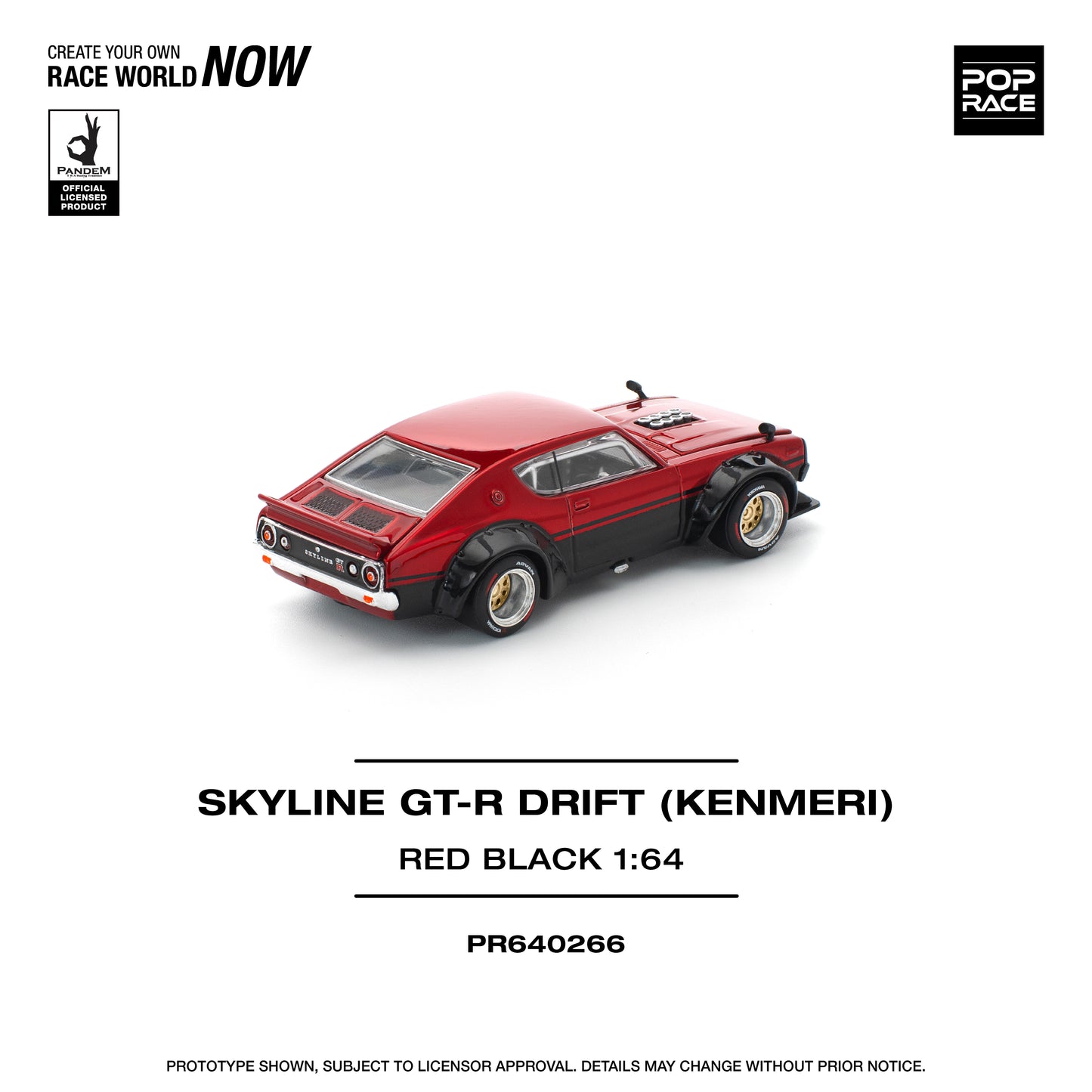 **PRE ORDER** Pop Race Nissan Kenmeri KPGC110 - Red / Black