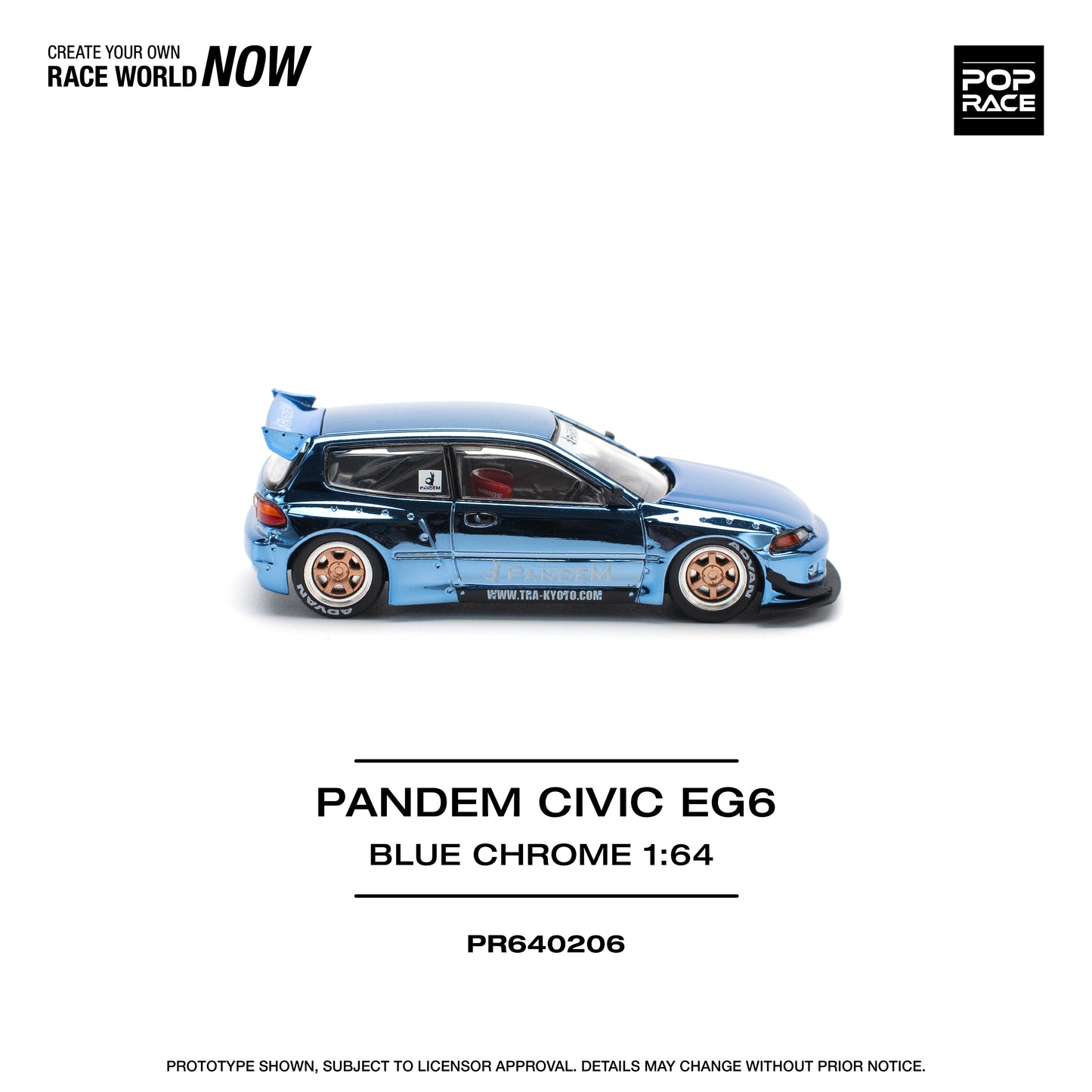 **PRE ORDER** Pop Race Pandem Civic EG6 - Blue Chrome
