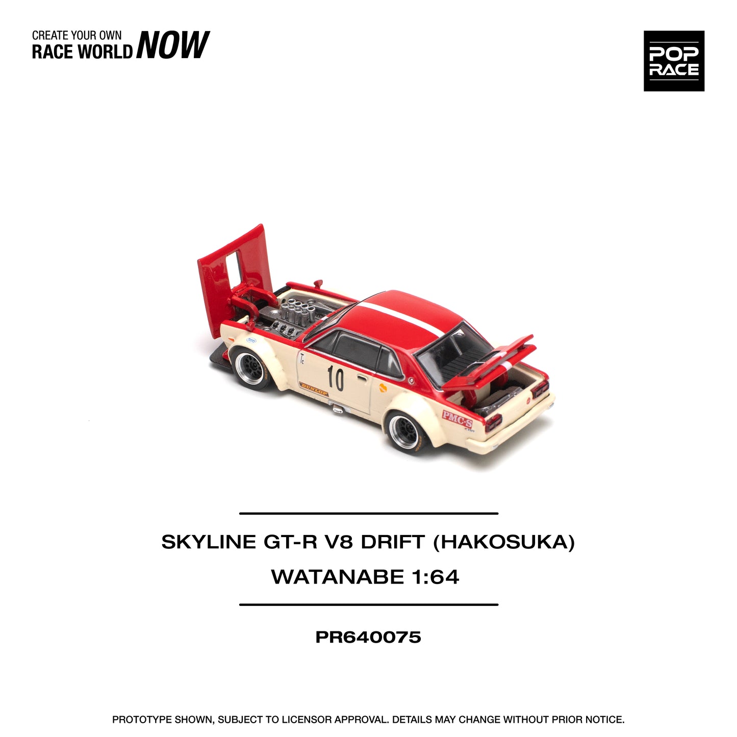 **PRE ORDER** Pop Race Nissan Skyline GT-R V8 Drift Hakosuka - Watanbe