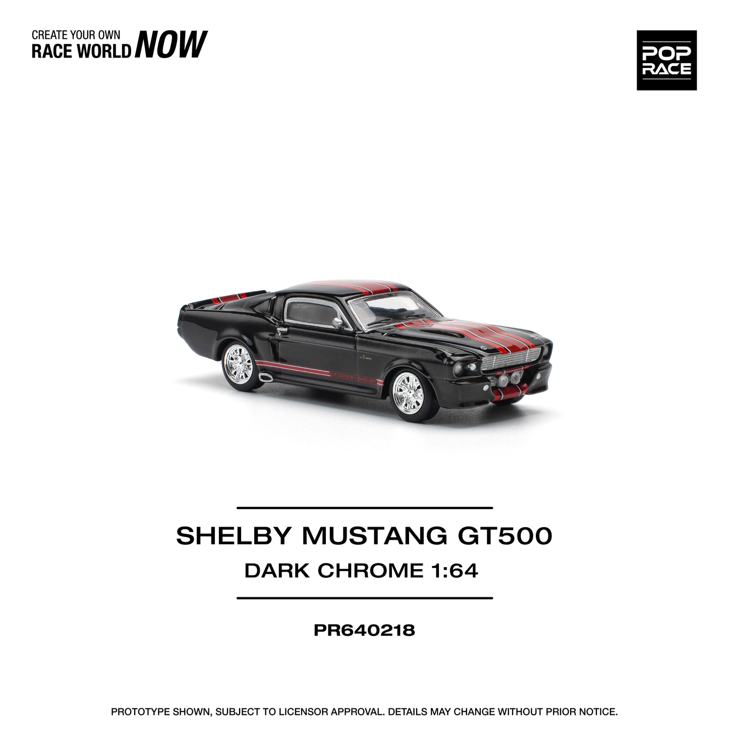 **PRE ORDER** Pop Race Shelby Mustang GT500 Dark Chrome
