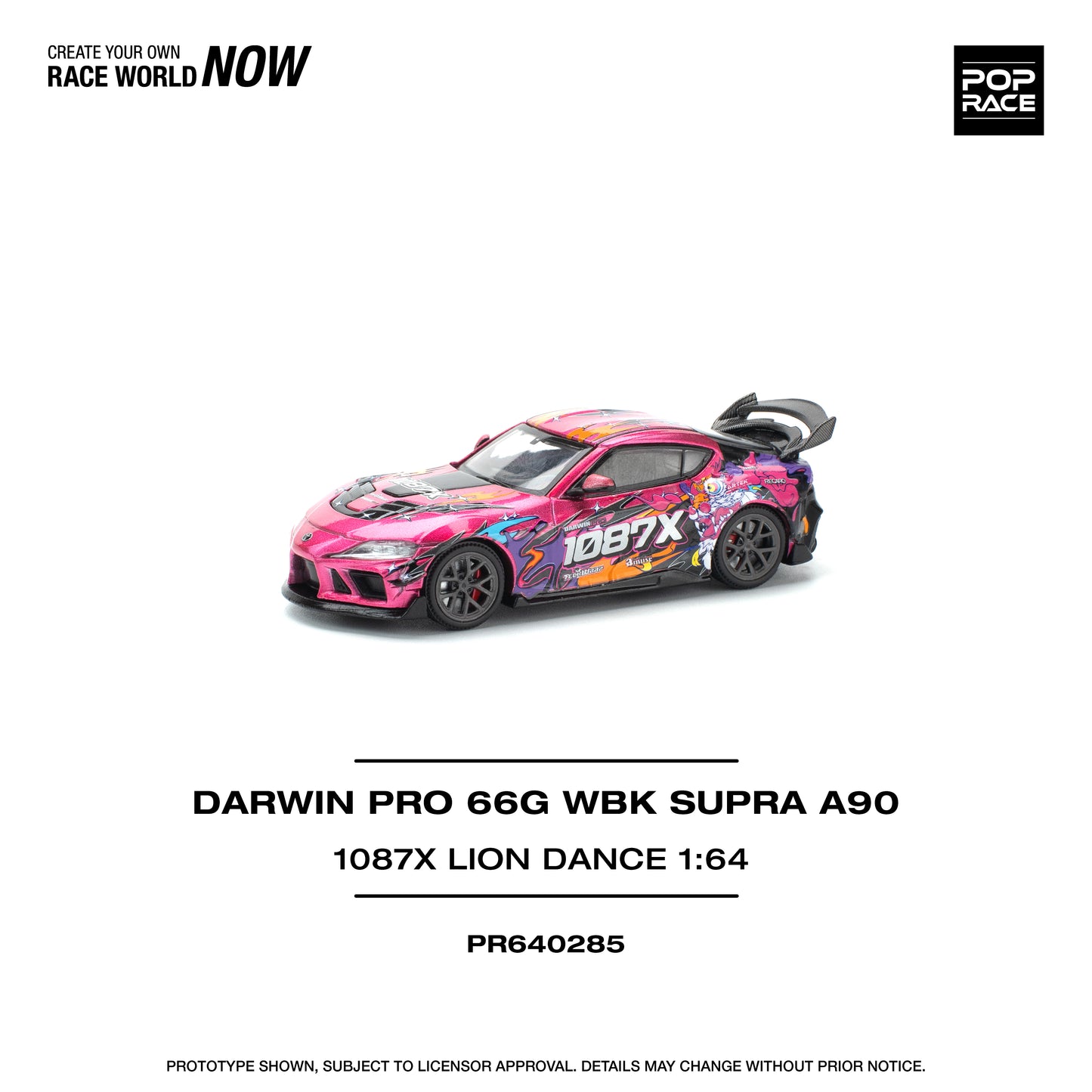 **PRE ORDER** Pop Race Toyota Supra Darwin Pro 66G WBK (A90) - 1087X Lion Dance