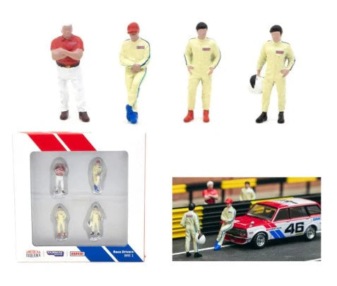 American Diorama / Tarmac Works Figurine Set BRE Brock Racing Enterprises - Race Drivers BRE 1