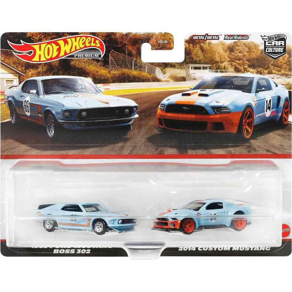 Hot Wheels Premium Twin Pack Ford Mustang Boss 302 / Custom Mustang