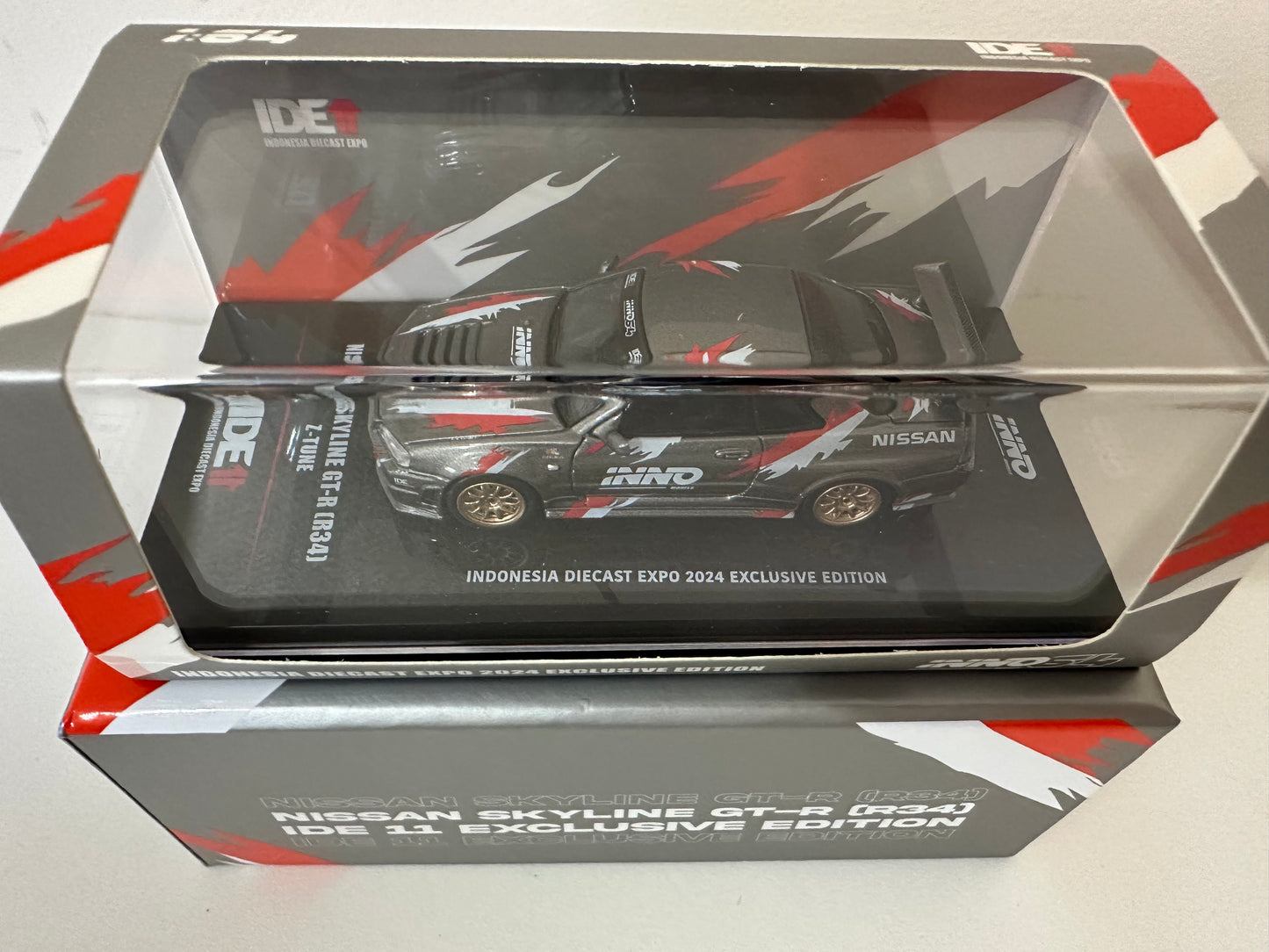 2024 Indonesia DieCast Expo IDE11 Exclusive Inno64 Nissan Skyline GT-R R34 Z-Tune Gray