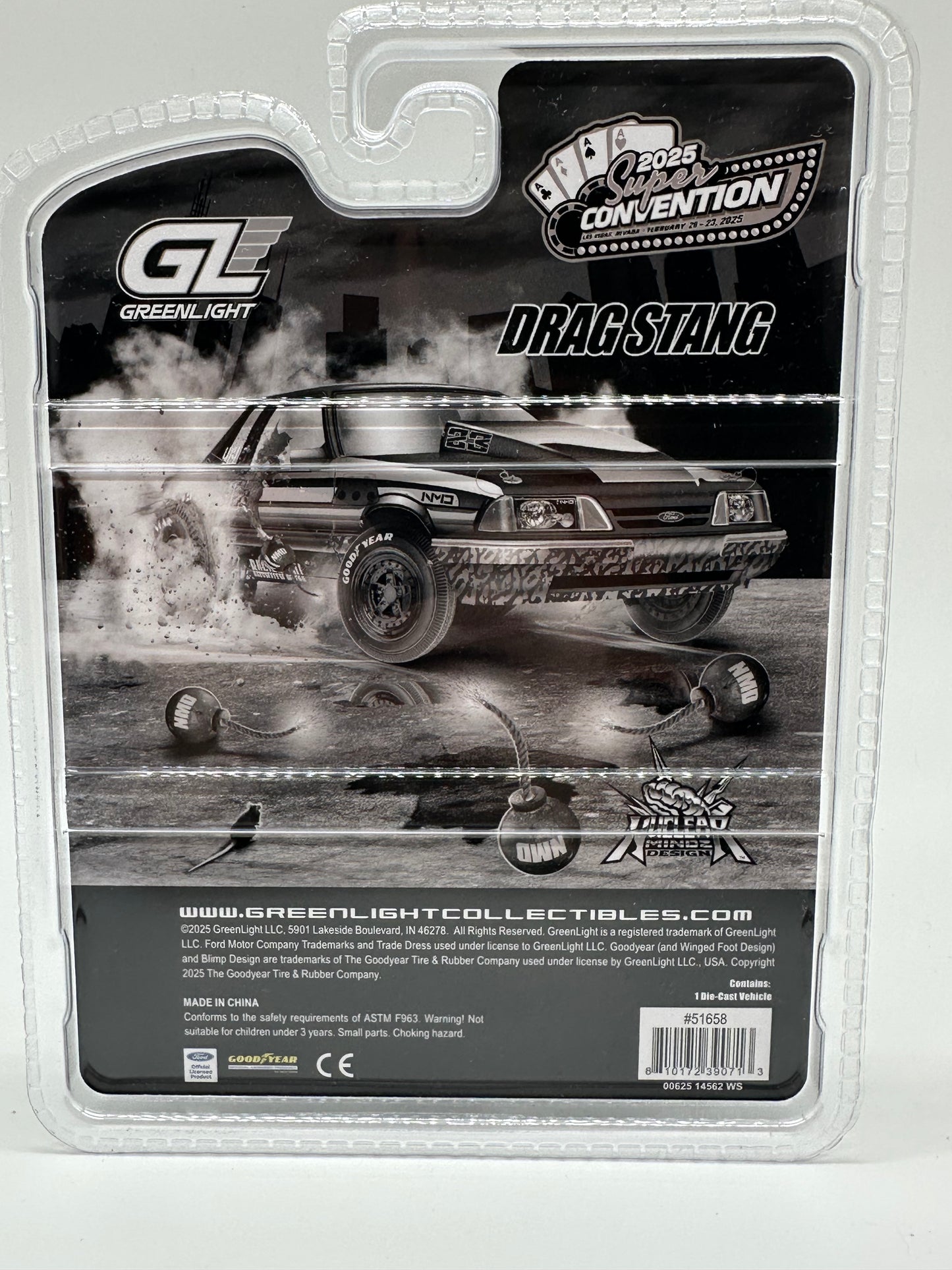GreenLight 2025 Las Vegas SuperCon 1992 Ford Mustang Drag Stang Raging Bull - 1 Of 500