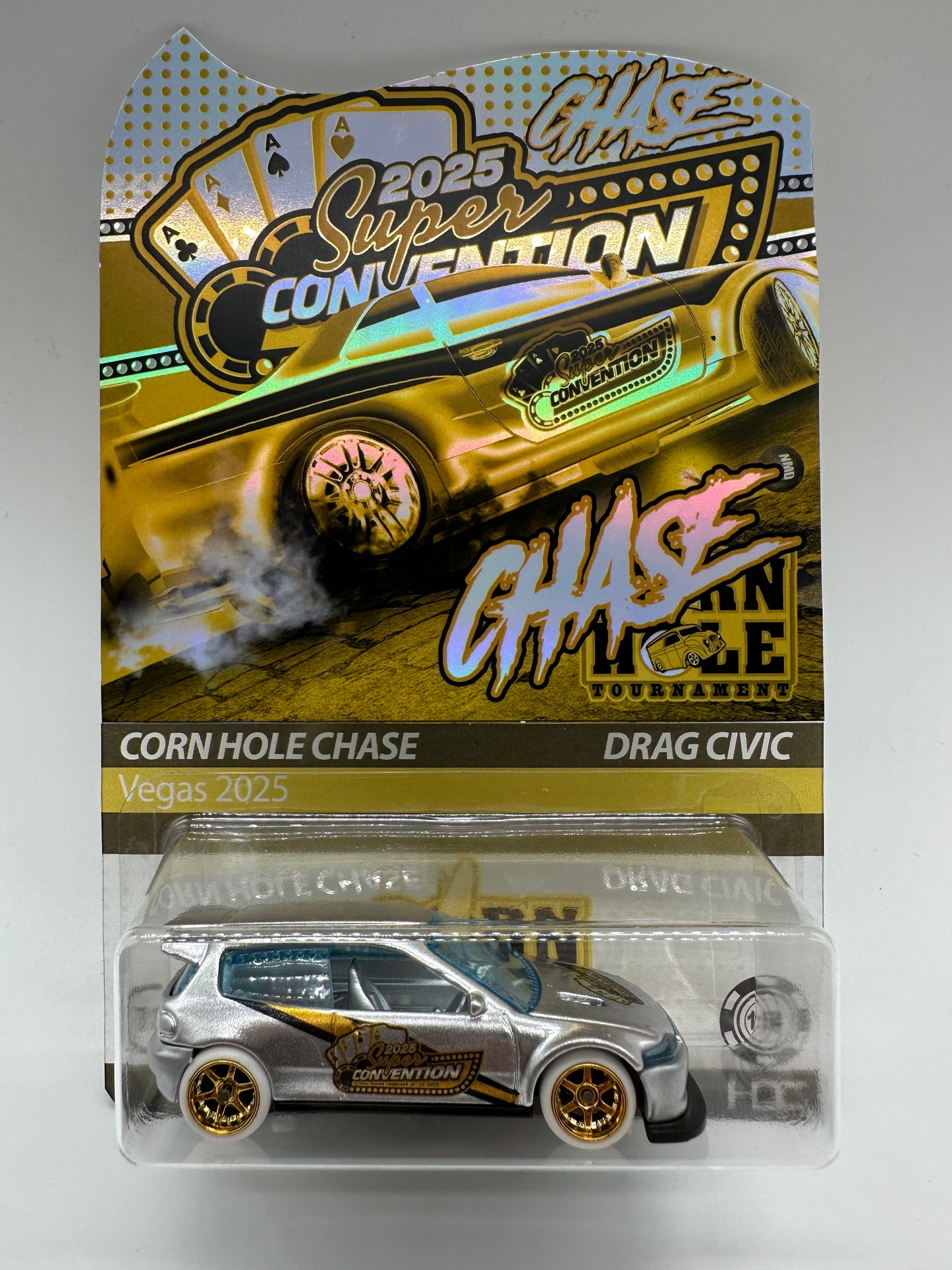 Hot Wheels 2025 Las Vegas SuperCon Corn Hole Chase Drag Civic
