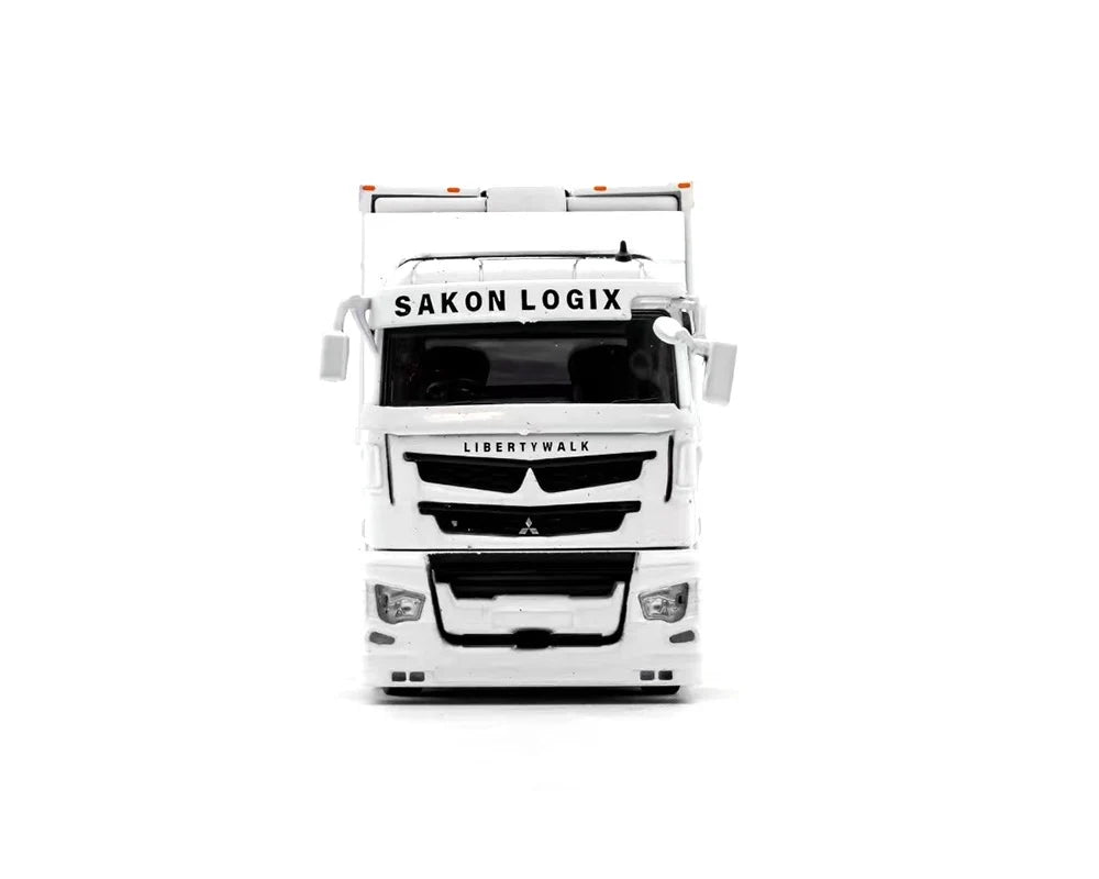 GCD 1:64 Liberty Walk LB-Trucks Mitsubishi Fuso Super Great Transporter Sakon Logix – White