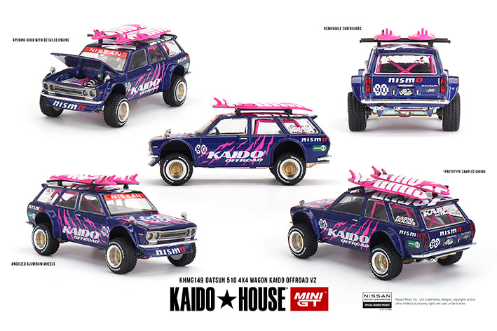 **PRE ORDER** Kaido House x Mini GT Datsun 510 4x4 Wagon Kaido Offroad V2 - KHMG149