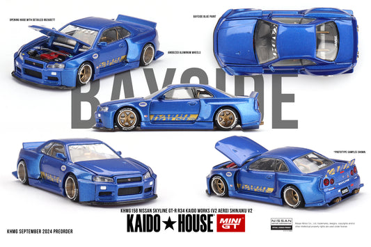 **PRE ORDER** Kaido House x Mini GT Nissan Skyline R34 GTR Kaido Works (V2 Aero) Shinjuku V2 - KHMG158
