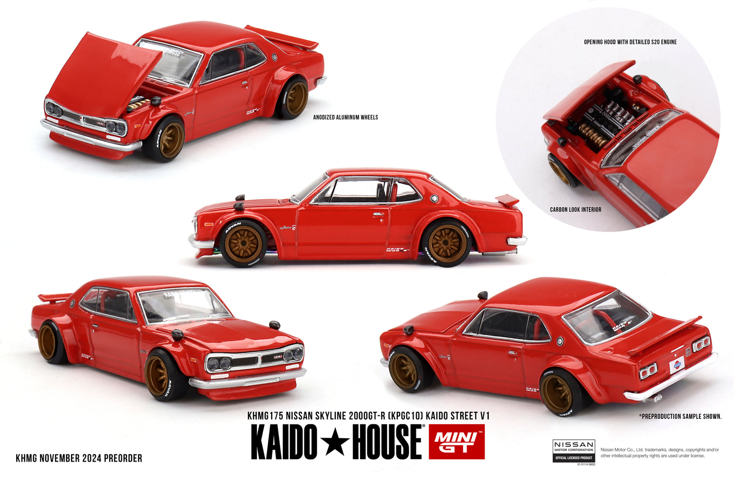**PRE ORDER** Kaido House x Mini GT Nissan Skyline 2000GT-R (KPGC10) Kaido Street V1 - KHMG175