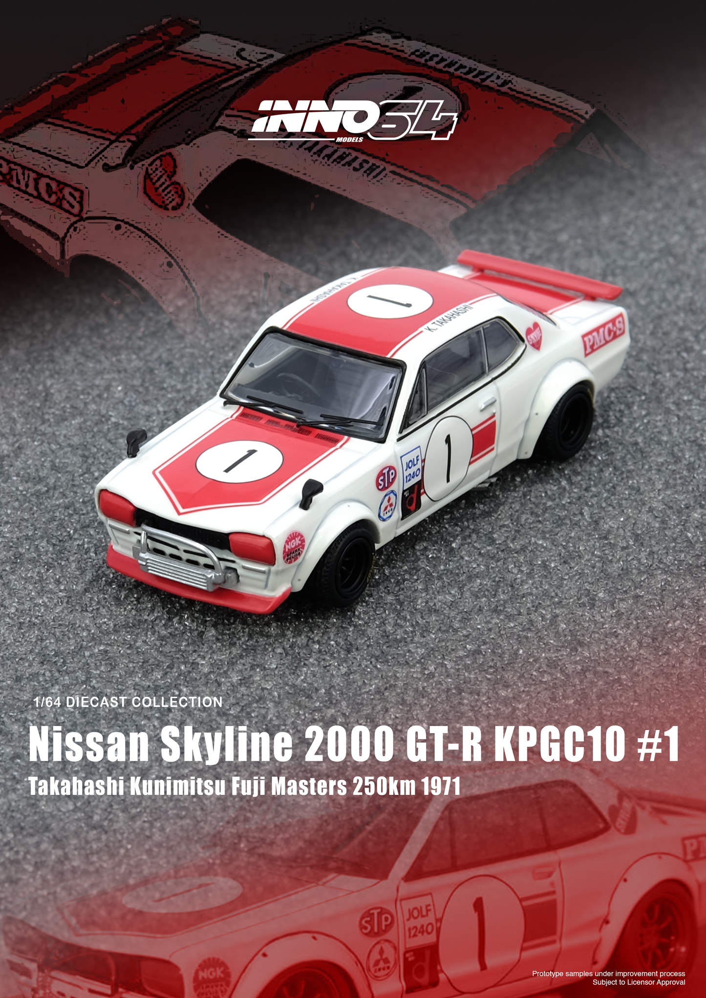 **PRE ORDER** INNO64 Nissan Skyline 2000 GT-R KPGC10 #1 Takahashi Kunimitsu Fuji Masters